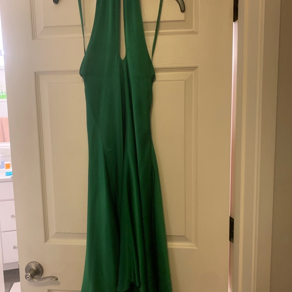 Elegant Green Halter Dress